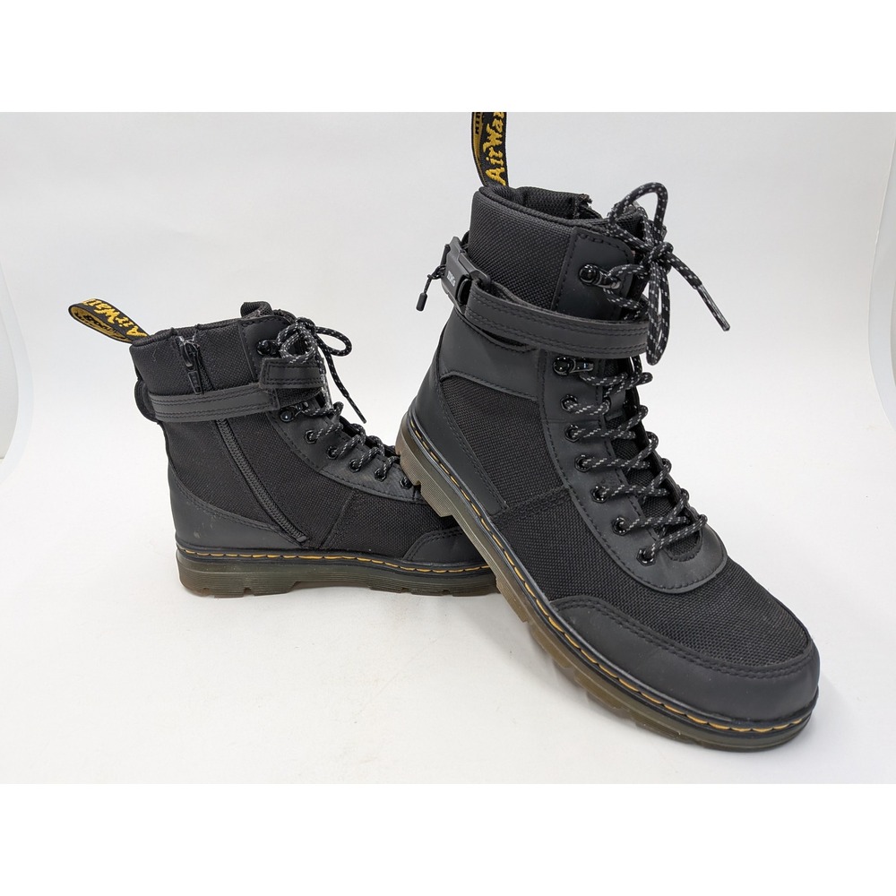 Dr. Martens Combs Tech Black Synthetic Leather Nylon Utility Boots Men 4/women 5